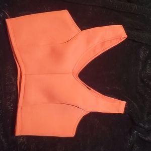 NWOT Aqua brand coral crop top Bloomingdale's